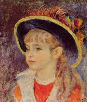 皮埃爾 奧古斯特 雷諾阿 Young Girl in a Blue Hat